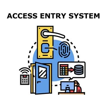 Access entry system controlling security and identification Stock Illustration