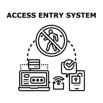 Access entry system for digital security protection Illustrazione stock