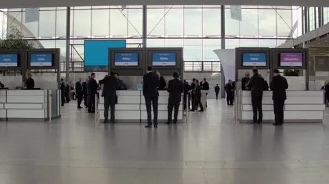 Access to an exhibition hall Stock Footage 62255576