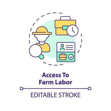 Access to farm labor multi color concept icon Stock Illustration