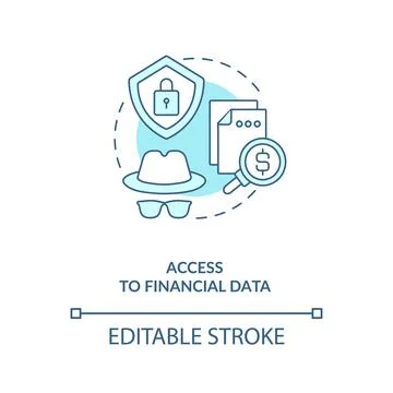 Access to financial data concept icon Stock Illustration