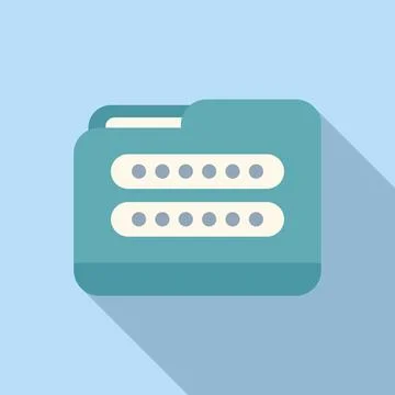 Access folder passcode icon flat vector. Id process account Stock Illustration
