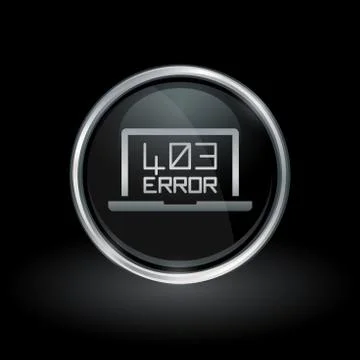 Access forbidden error icon inside round silver and black emblem Stock Illustration