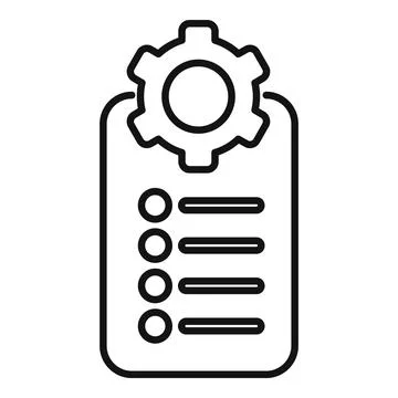 Access gear overview icon outline vector. Cooperation machine Illustrazione stock