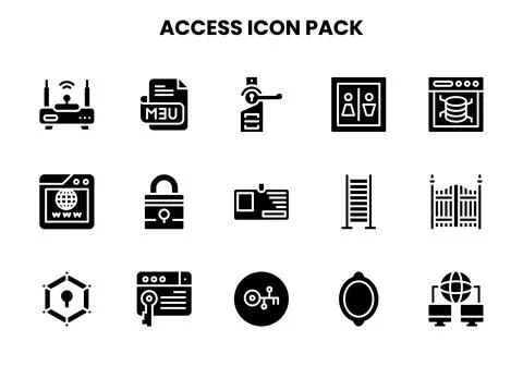 Access Glyph Bundle Icons Pack 스톡 일러스트