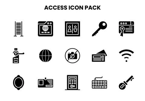 Access Glyph Graphics Icons Pack 스톡 일러스트