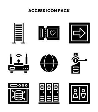 Access Glyph Graphics Icons Pack Illustrazione stock
