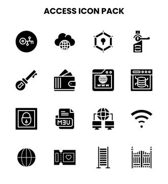 Access Glyph Icons Pack Illustrazione stock