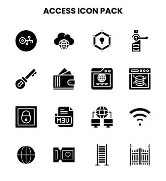 Access Glyph Scalable Icons Pack Stock Illustration