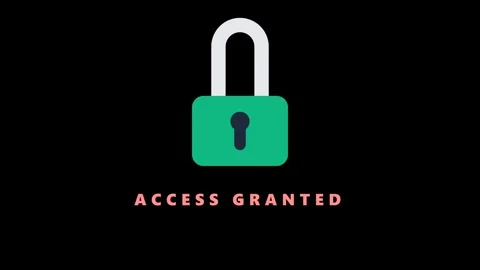 Access granted and system locked screens. Video stock 336185686