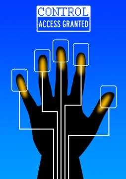 Access granted fingerprints Stock Illustration