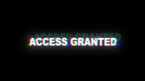 ACCESS GRANTED glitch notification. Stock Footage 282185097