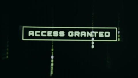 Access Granted message on background of binary code Stock Footage 334921921
