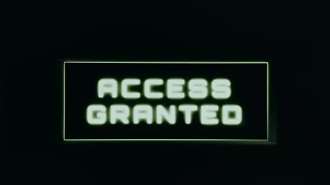 ACCESS GRANTED message, security interface signaling that permission has been Stock Footage 334922217
