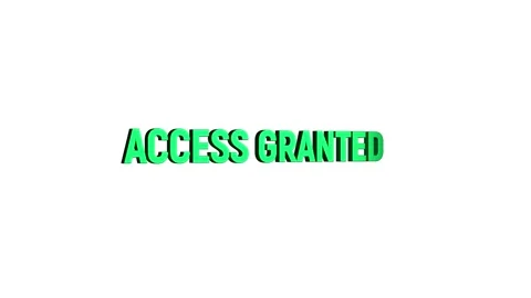 Access granted text 3D word rotation animation video effect for trailer title Stock Footage 313715498