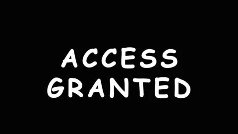 Access Granted text animation in cinematic motion with neon glow effect on .. Stock Footage 343479553