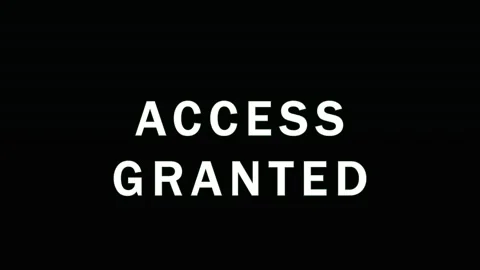 Access Granted text appearing with cinematic motion on a dark background fo.. Stock Footage 343479528