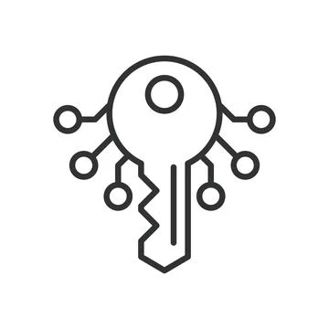 Access icon in line design. digital key, secure access, authentication on white Stock Illustration