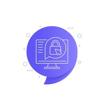 Access icon with lock and cursor, linear design 스톡 일러스트