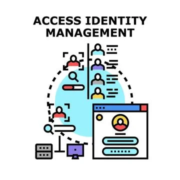 Access identity management system controlling user authentication Stock Illustration