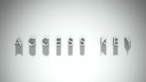 Access key 3D title animation with shadows on a white background Stock Footage 297095113