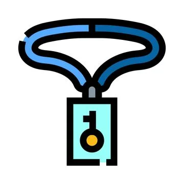 Access key badge on lanyard for identification Stock Illustration