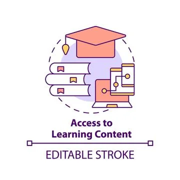 Access to learning content concept icon Illustrazione stock