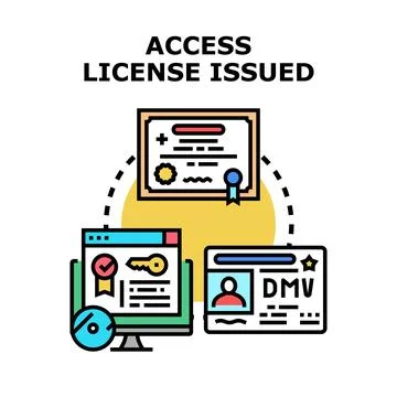 Access license issued for digital data and identification Stock Illustration