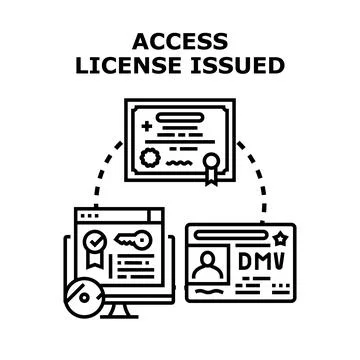 Access license issued for digital data and identification Stock Illustration