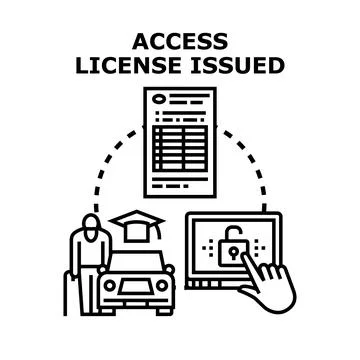 Access license issued for digital data permission Stock Illustration