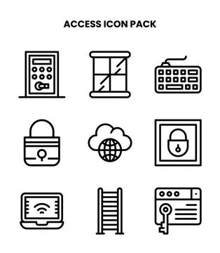 Access Line Bundle Icons Pack Stock Illustration