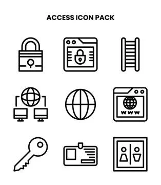 Access Line Bundle Icons Pack Stock Illustration