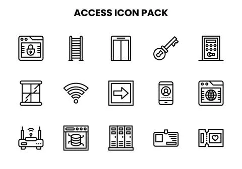 Access Line Bundle Icons Pack Stock Illustration