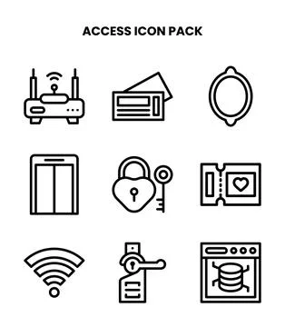 Access Line Collection Icons Pack Stockillustratie