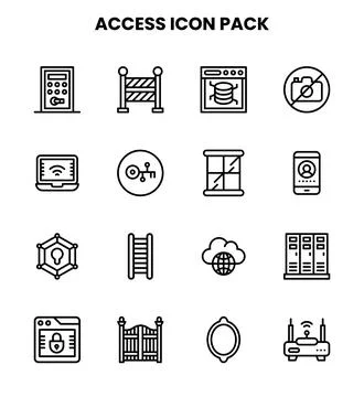 Access Line Design Icons Pack Stock Illustration