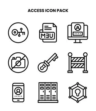 Access Line Graphics Icons Pack Stock Illustration