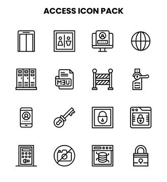 Access Line Graphics Icons Pack Stock Illustration