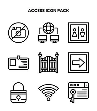 Access Line Vector Icons Pack Stock Illustration