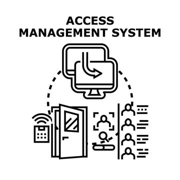 Access management system controlling user authentication and security Stock Illustration