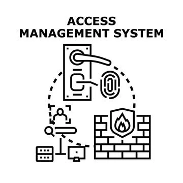 Access management system vector concept illustration Stock Illustration