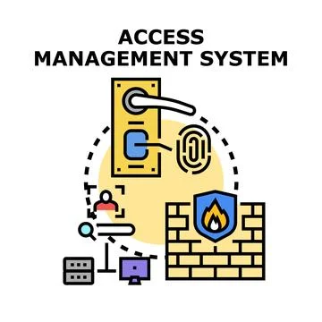 Access management system vector concept illustration Stock Illustration