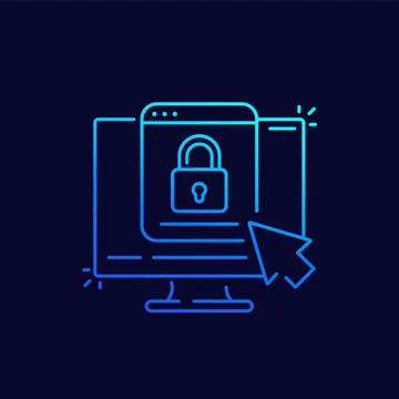 Access to page line icon for web Illustrazione stock