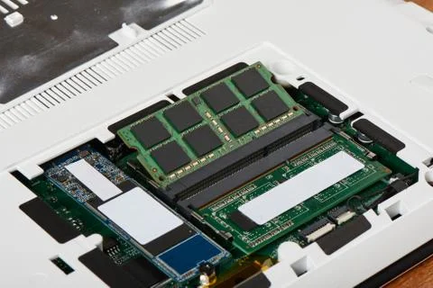 Access panel on the bottom of a Laptop Stock Photos