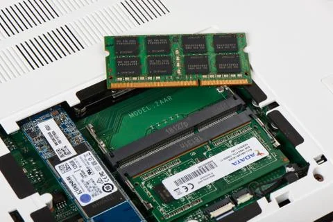 Access panel on the bottom of a Laptop Stock Photos