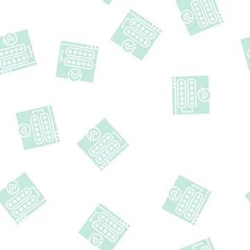 Access password accepted glyph seamless pattern 스톡 일러스트