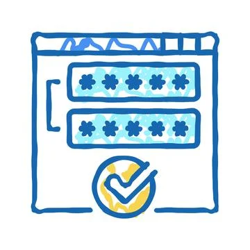 Access password accepted icon doodle illustration Stock Illustration