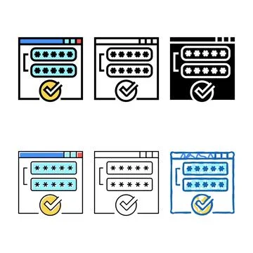 Access password mix accepted color icon vector Stock Illustration