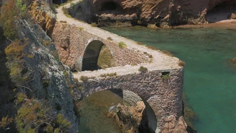 Access path to Fort St. John the Baptist of Berlengas, and clear sea water Stock Footage 169189407