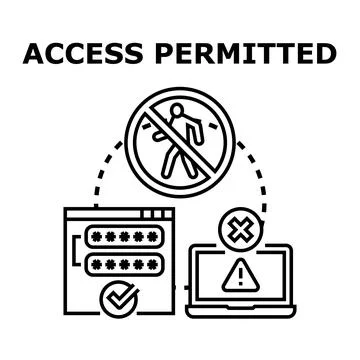 Access permitted concept with secure login authentication 스톡 일러스트