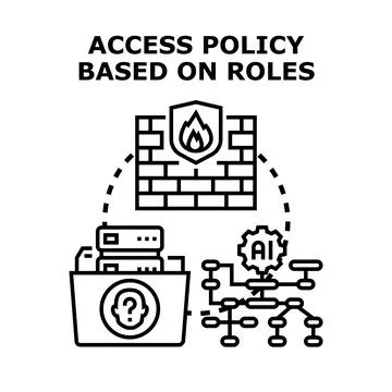 Access policy defining roles and permissions Stock Illustration